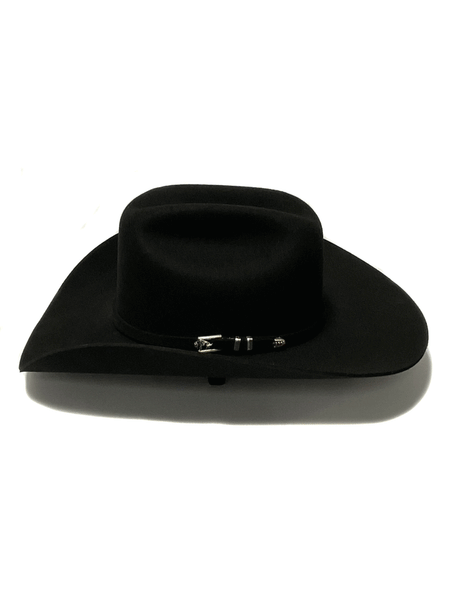 Stetson SBAPCH-754007 Apache 4X Buffalo Felt Hat Black side view. If you need any assistance with this item or the purchase of this item please call us at five six one seven four eight eight eight zero one Monday through Saturday 10:00a.m EST to 8:00 p.m EST