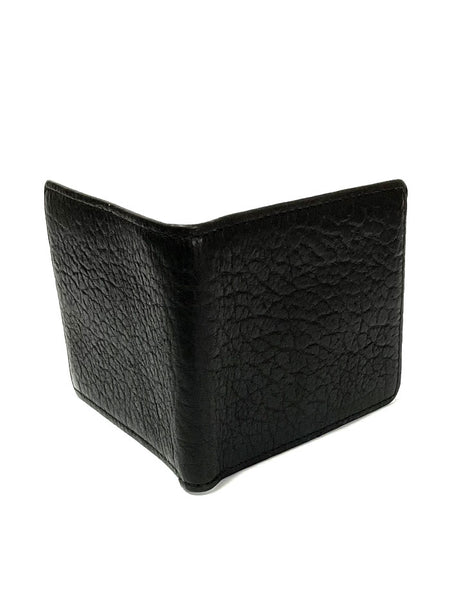 Vintage Bison W-101 Mens Bifold Leather Wallet Black open view. If you need any assistance with this item or the purchase of this item please call us at five six one seven four eight eight eight zero one Monday through Saturday 10:00a.m EST to 8:00 p.m EST
