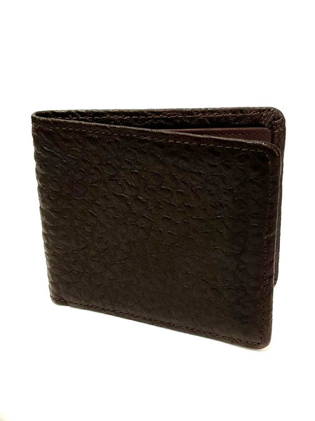 Vintage Bison W-102 Mens Bifold Leather Wallet Brown folded view. If you need any assistance with this item or the purchase of this item please call us at five six one seven four eight eight eight zero one Monday through Saturday 10:00a.m EST to 8:00 p.m EST