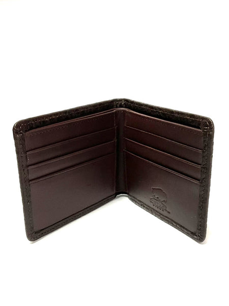Vintage Bison W-102 Mens Bifold Leather Wallet Brown inside view. If you need any assistance with this item or the purchase of this item please call us at five six one seven four eight eight eight zero one Monday through Saturday 10:00a.m EST to 8:00 p.m EST