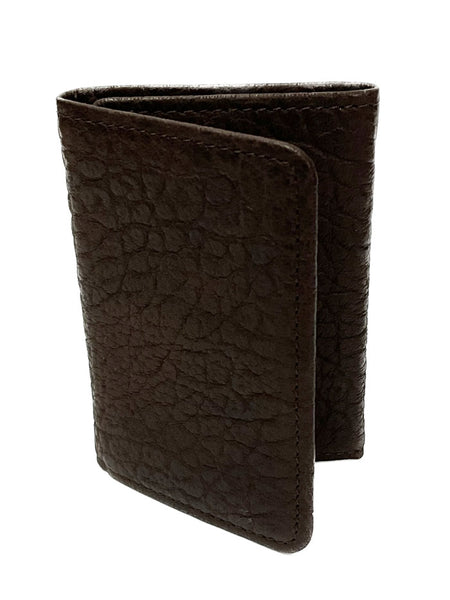 Vintage Bison W-202 Mens Trifold Leather Wallet Brown folded view. If you need any assistance with this item or the purchase of this item please call us at five six one seven four eight eight eight zero one Monday through Saturday 10:00a.m EST to 8:00 p.m EST