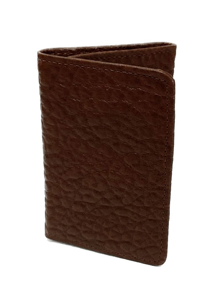 Vintage Bison W-203 Mens Trifold Leather Wallet Tan folded view. If you need any assistance with this item or the purchase of this item please call us at five six one seven four eight eight eight zero one Monday through Saturday 10:00a.m EST to 8:00 p.m EST