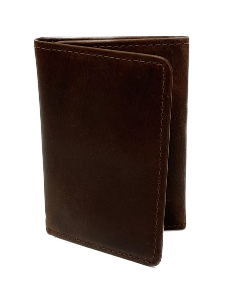 Vintage Bison W-204 Mens Trifold Leather Wallet Brown folded view. If you need any assistance with this item or the purchase of this item please call us at five six one seven four eight eight eight zero one Monday through Saturday 10:00a.m EST to 8:00 p.m EST