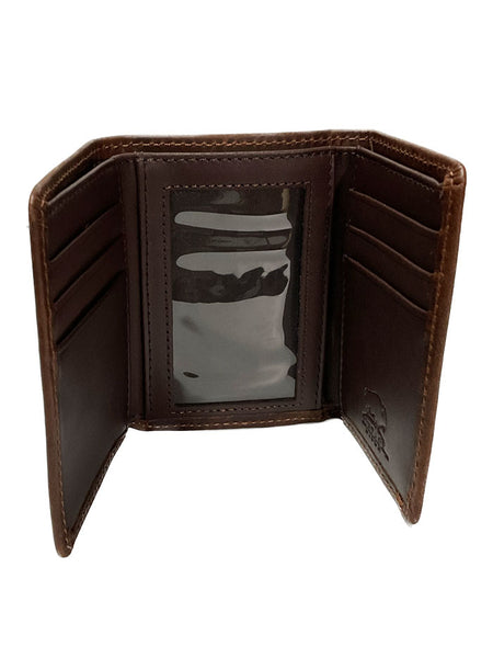 Vintage Bison W-204 Mens Trifold Leather Wallet Brown inside view. If you need any assistance with this item or the purchase of this item please call us at five six one seven four eight eight eight zero one Monday through Saturday 10:00a.m EST to 8:00 p.m EST