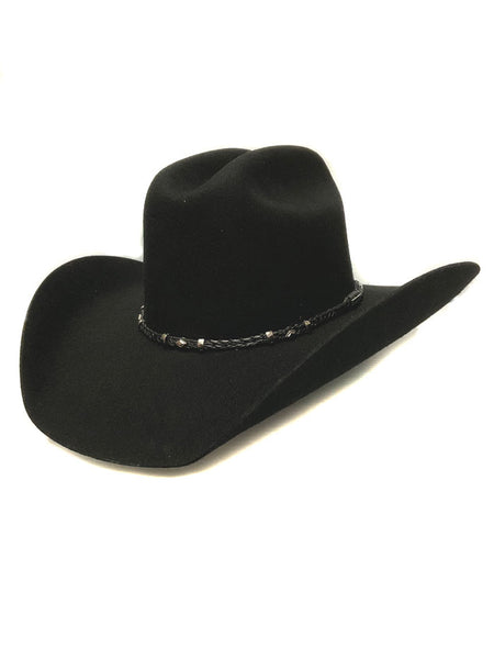 Bullhide GHOLSON 4X 0805BL Felt Western Hat Black side and front view. If you need any assistance with this item or the purchase of this item please call us at five six one seven four eight eight eight zero one Monday through Saturday 10:00a.m EST to 8:00 p.m EST