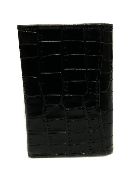 Brighton E70133 Rockefeller Card Case Dark Black front view. If you need any assistance with this item or the purchase of this item please call us at five six one seven four eight eight eight zero one Monday through Saturday 10:00a.m EST to 8:00 p.m EST
