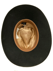 Stetson SBDFTR-163407 DRIFTER 4X Western Hat Black inside view. If you need any assistance with this item or the purchase of this item please call us at five six one seven four eight eight eight zero one Monday through Saturday 10:00a.m EST to 8:00 p.m EST