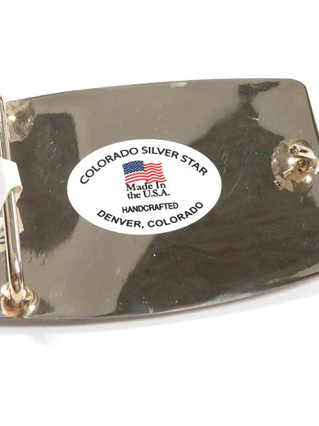 Colorado Silver Star 1700BC-L Rectangle L Initial Western Belt Buckle Silver back view. If you need any assistance with this item or the purchase of this item please call us at five six one seven four eight eight eight zero one Monday through Saturday 10:00a.m EST to 8:00 p.m EST