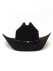 Justin JF0657TOWN-BLK Mens 6x Townes Western Felt Hat Black front view. If you need any assistance with this item or the purchase of this item please call us at five six one seven four eight eight eight zero one Monday through Saturday 10:00a.m EST to 8:00 p.m EST