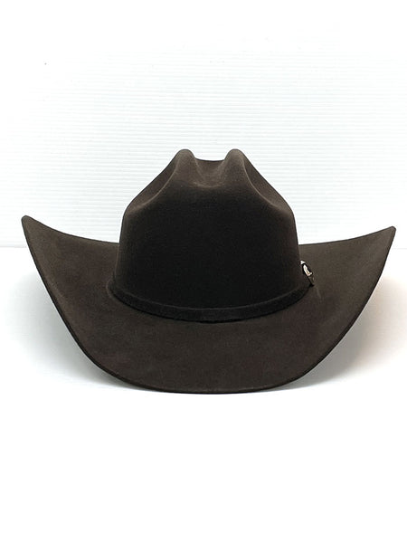 Justin JF0657DYLA Bent Rail Dylan 6X Fur Felt Cowboy Hat Chocolate full front view