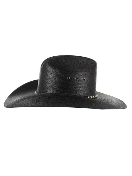Resistol RSASCWBJA4107 Jason Aldean Asphalt Cowboy Straw Hat Black side view. If you need any assistance with this item or the purchase of this item please call us at five six one seven four eight eight eight zero one Monday through Saturday 10:00a.m EST to 8:00 p.m EST