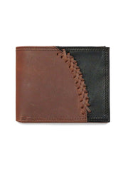 Justin 1920567W4 Bi-Fold 2 Tone Leather Wallet Black And Brown front view. If you need any assistance with this item or the purchase of this item please call us at five six one seven four eight eight eight zero one Monday through Saturday 10:00a.m EST to 8:00 p.m EST