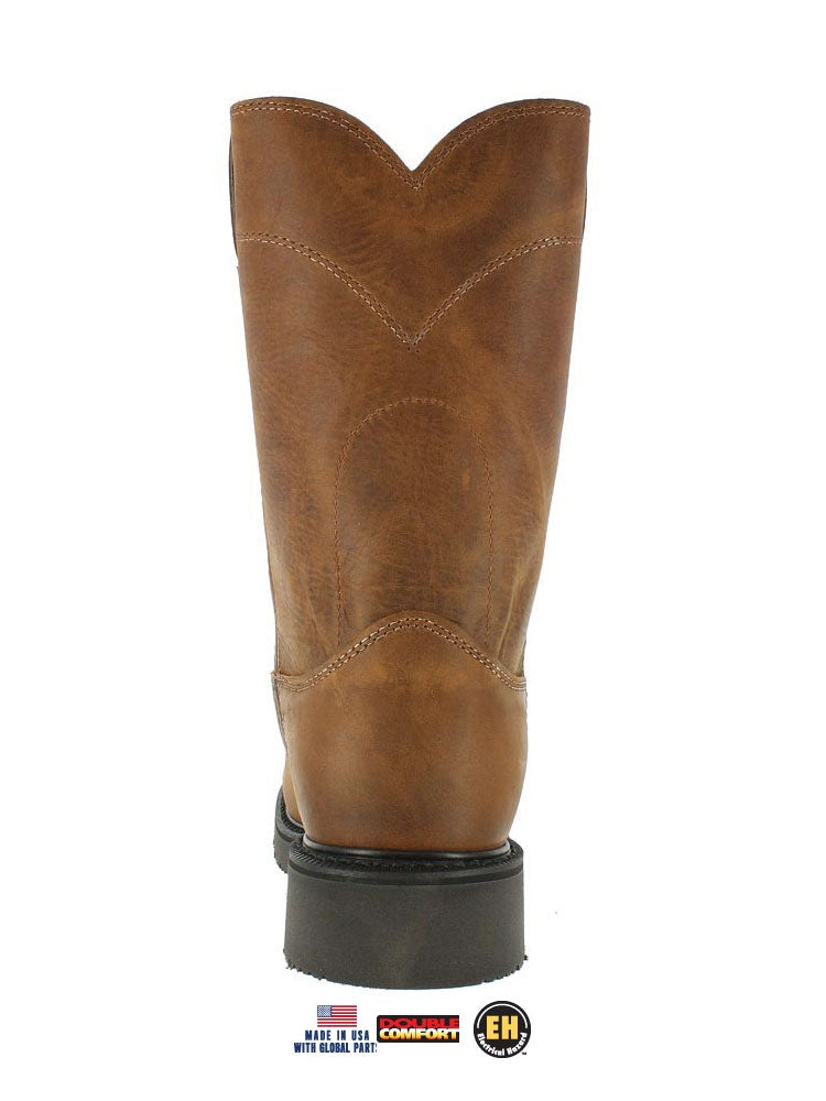 Justin 4760 Mens 10" Pull-On Original Work Boots Conductor Brown side / front view. If you need any assistance with this item or the purchase of this item please call us at five six one seven four eight eight eight zero one Monday through Saturday 10:00a.m EST to 8:00 p.m EST