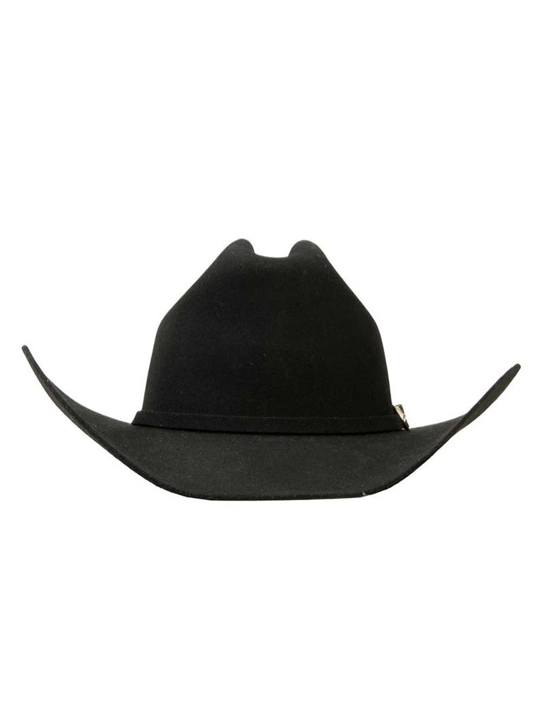Justin JF0342RDEO4002 3X RODEO Wool Western Hat Black front and side view. If you need any assistance with this item or the purchase of this item please call us at five six one seven four eight eight eight zero one Monday through Saturday 10:00a.m EST to 8:00 p.m EST