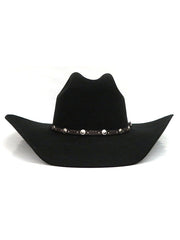 Justin JF0230BUST4402 Mens 2X Buster Premium Felt Hat Black Front View. If you need any assistance with this item or the purchase of this item please call us at five six one seven four eight eight eight zero one Monday through Saturday 10:00a.m EST to 8:00 p.m EST