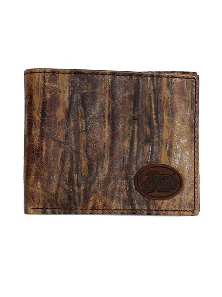 Justin JB268 Bi-Fold Leather Wallet Distressed Brown front view. If you need any assistance with this item or the purchase of this item please call us at five six one seven four eight eight eight zero one Monday through Saturday 10:00a.m EST to 8:00 p.m EST
