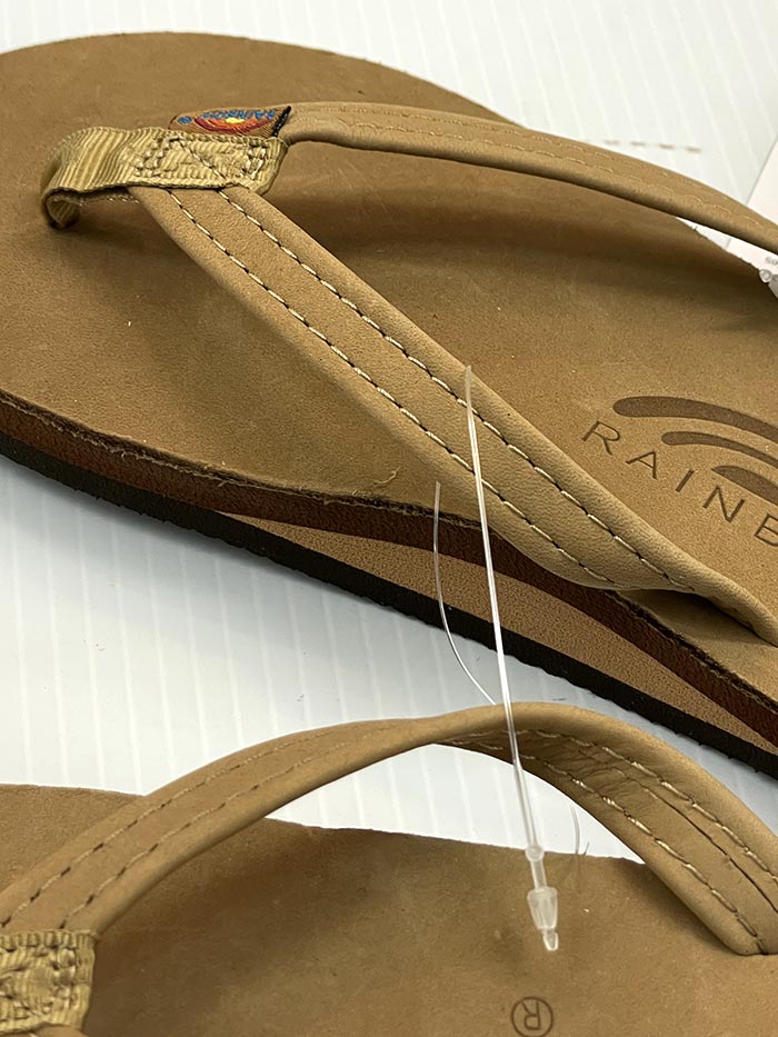Rainbow 301ALTSN-SRBR Ladies Single Layer Narrow Strap Arch Support Sandal Sierra Brown view from above. If you need any assistance with this item or the purchase of this item please call us at five six one seven four eight eight eight zero one Monday through Saturday 10:00a.m EST to 8:00 p.m EST