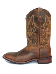 Laredo 5602 Womens Anita Square Toe Western Boots Distressed Tan side view. If you need any assistance with this item or the purchase of this item please call us at five six one seven four eight eight eight zero one Monday through Saturday 10:00a.m EST to 8:00 p.m EST