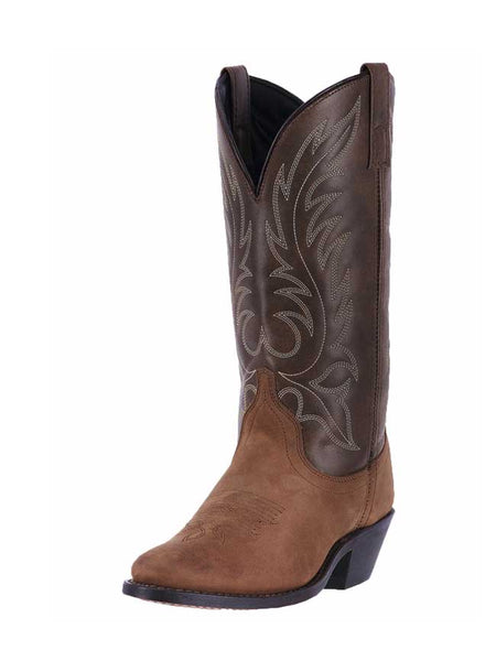 Laredo 5742 Womens Kadi Round Toe Leather Boots Brown front and side view. If you need any assistance with this item or the purchase of this item please call us at five six one seven four eight eight eight zero one Monday through Saturday 10:00a.m EST to 8:00 p.m EST