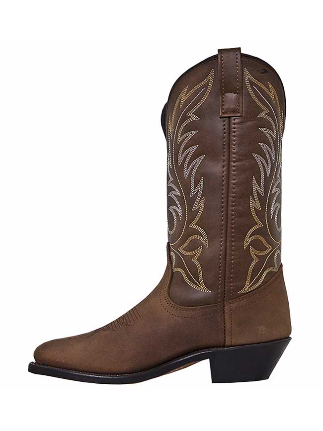 Laredo 5742 Womens Kadi Round Toe Leather Boots Brown front and side view. If you need any assistance with this item or the purchase of this item please call us at five six one seven four eight eight eight zero one Monday through Saturday 10:00a.m EST to 8:00 p.m EST