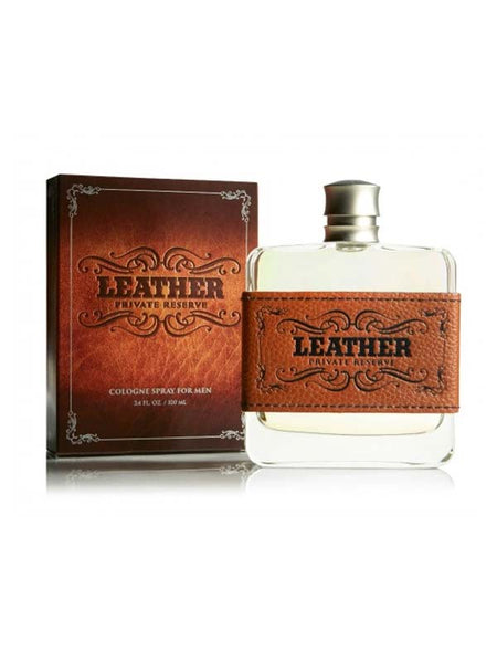 Tru Fragrance 91573 Mens  Leather Private Reserve Cologne No. 1 front view with box. If you need any assistance with this item or the purchase of this item please call us at five six one seven four eight eight eight zero one Monday through Saturday 10:00a.m EST to 8:00 p.m EST