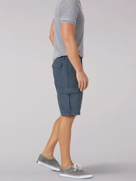 Lee 2187013 Mens Extreme Motion Lightweight Crossroads Shorts Slate side view. If you need any assistance with this item or the purchase of this item please call us at five six one seven four eight eight eight zero one Monday through Saturday 10:00a.m EST to 8:00 p.m EST