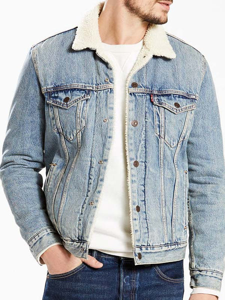 Levi's type iii sherpa trucker jacket mustard wash on sale