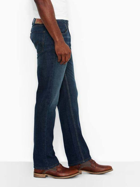 Levi's 055274257 Mens Slim Bootcut Jeans Overhaul side view. If you need any assistance with this item or the purchase of this item please call us at five six one seven four eight eight eight zero one Monday through Saturday 10:00a.m EST to 8:00 p.m EST