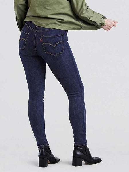 Levi's Womens 721 High Rise Skinny Jeans 188820047 Blue Story alternate back view. If you need any assistance with this item or the purchase of this item please call us at five six one seven four eight eight eight zero one Monday through Saturday 10:00a.m EST to 8:00 p.m EST