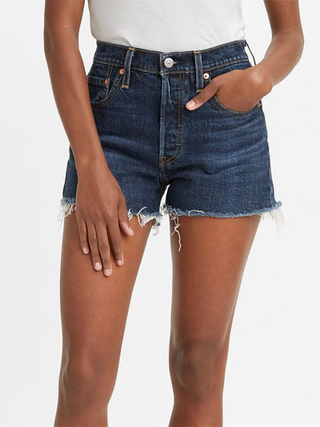 Levi's 563270225 Womens 501 Original High-Rise Jean Shorts Front view. If you need any assistance with this item or the purchase of this item please call us at five six one seven four eight eight eight zero one Monday through Saturday 10:00a.m EST to 8:00 p.m EST