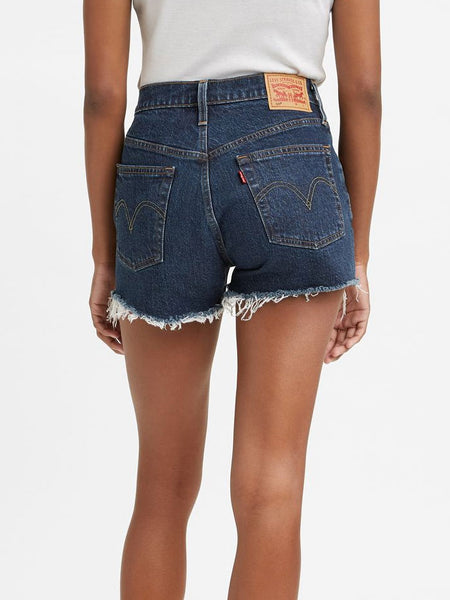 Levi's 563270225 Womens 501 Original High-Rise Jean Shorts back view. If you need any assistance with this item or the purchase of this item please call us at five six one seven four eight eight eight zero one Monday through Saturday 10:00a.m EST to 8:00 p.m EST