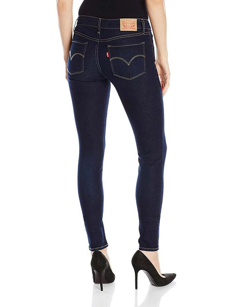 Womens 711 Mid Rise Skinny Jeans Indigo Ridge back view