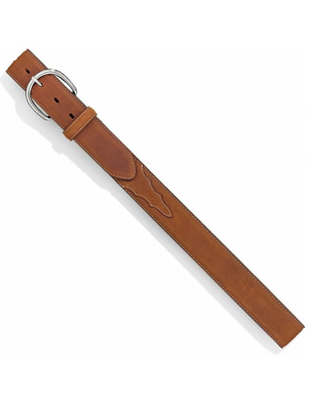 Brighton 53709 Unisex Justin 53709 Classic Western Leather Belt Brown view from above. If you need any assistance with this item or the purchase of this item please call us at five six one seven four eight eight eight zero one Monday through Saturday 10:00a.m EST to 8:00 p.m EST