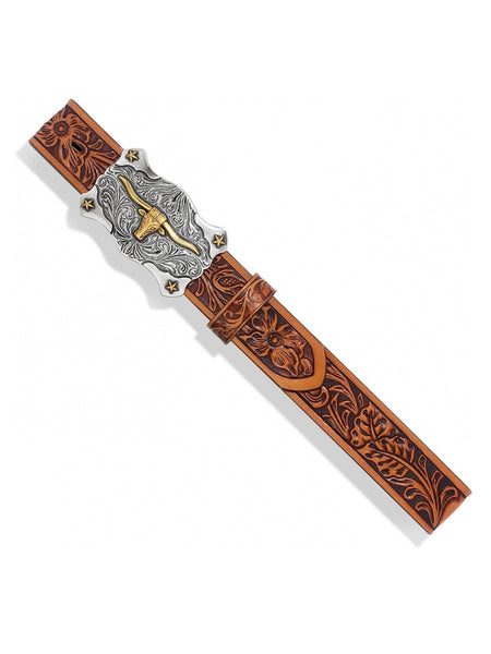 Tony Lama C60094 Kids Lil Tex Name Blank Leather Belt Tan front view. If you need any assistance with this item or the purchase of this item please call us at five six one seven four eight eight eight zero one Monday through Saturday 10:00a.m EST to 8:00 p.m EST