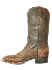 Lucchese CL1511 Mens Bison Square Toe Cowboy Boots Distressed Cognac side view. If you need any assistance with this item or the purchase of this item please call us at five six one seven four eight eight eight zero one Monday through Saturday 10:00a.m EST to 8:00 p.m EST