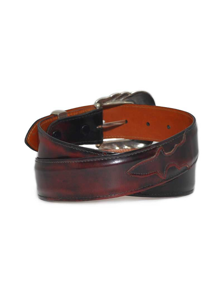 Lucchese W2211 Classics USA Made Ranch Hand Western Belts Black Cherry front view. If you need any assistance with this item or the purchase of this item please call us at five six one seven four eight eight eight zero one Monday through Saturday 10:00a.m EST to 8:00 p.m EST