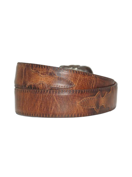 Lucchese W2241 Classics USA Made Leather Western Belts Distressed Brown back view. If you need any assistance with this item or the purchase of this item please call us at five six one seven four eight eight eight zero one Monday through Saturday 10:00a.m EST to 8:00 p.m EST