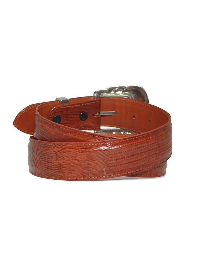 Lucchese W8051 Genuine Lizard Handcrafted in USA Western Belts Brown front view. If you need any assistance with this item or the purchase of this item please call us at five six one seven four eight eight eight zero one Monday through Saturday 10:00a.m EST to 8:00 p.m EST