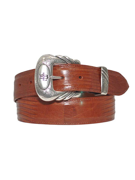 Lucchese W8051 Genuine Lizard Handcrafted in USA Western Belts Brown front view. If you need any assistance with this item or the purchase of this item please call us at five six one seven four eight eight eight zero one Monday through Saturday 10:00a.m EST to 8:00 p.m EST