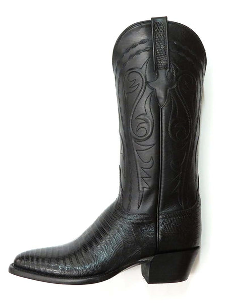 Lucchese GB9877.24 Womens Classics Lizard Boots Black side view. If you need any assistance with this item or the purchase of this item please call us at five six one seven four eight eight eight zero one Monday through Saturday 10:00a.m EST to 8:00 p.m EST