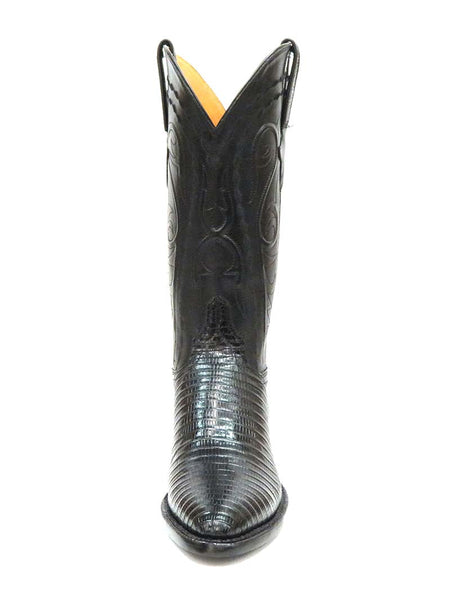 Lucchese GB9877.24 Womens Classics Lizard Boots Black front view. If you need any assistance with this item or the purchase of this item please call us at five six one seven four eight eight eight zero one Monday through Saturday 10:00a.m EST to 8:00 p.m EST