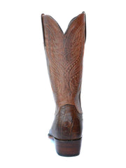 Lucchese HL1027.64 Mens Giant Alligator Tan Goat Cowboy Boots Brown back view. If you need any assistance with this item or the purchase of this item please call us at five six one seven four eight eight eight zero one Monday through Saturday 10:00a.m EST to 8:00 p.m EST
