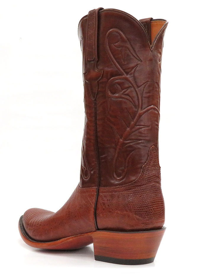 Lucchese L1218.24 Mens Classic Lizard Cowboy Boots Peanut Brittle side / front and back view pair. If you need any assistance with this item or the purchase of this item please call us at five six one seven four eight eight eight zero one Monday through Saturday 10:00a.m EST to 8:00 p.m EST