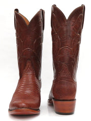 Lucchese L1218.24 Mens Classic Lizard Cowboy Boots Peanut Brittle front and back view pair. If you need any assistance with this item or the purchase of this item please call us at five six one seven four eight eight eight zero one Monday through Saturday 10:00a.m EST to 8:00 p.m EST