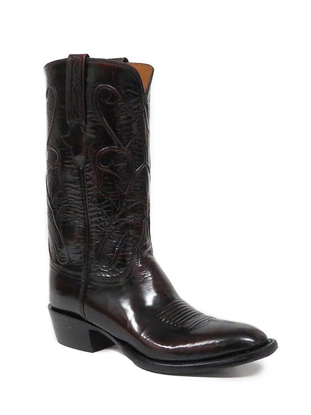 Lucchese L1514.13 Mens Classic Goat Skin Boots Black Cherry side / front view. If you need any assistance with this item or the purchase of this item please call us at five six one seven four eight eight eight zero one Monday through Saturday 10:00a.m EST to 8:00 p.m EST