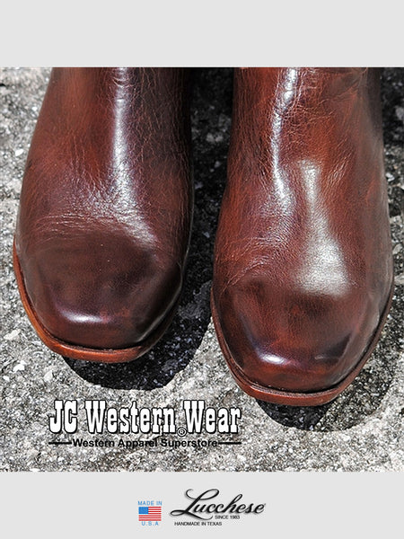Lucchese L9503.K8 Mens Classics Buffalo Skin Boots Whiskey Burnished toe view. If you need any assistance with this item or the purchase of this item please call us at five six one seven four eight eight eight zero one Monday through Saturday 10:00a.m EST to 8:00 p.m EST