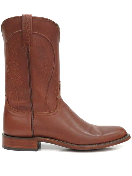 Lucchese HL3504.RR Mens Heritage Boots Ranchhand Tan Burnished side view. If you need any assistance with this item or the purchase of this item please call us at five six one seven four eight eight eight zero one Monday through Saturday 10:00a.m EST to 8:00 p.m EST