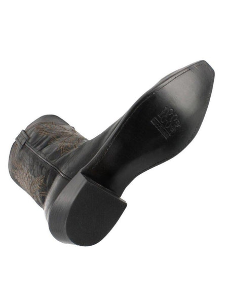 Lucchese N1560.54 Mens Crayton Mad Dog Goat Boots Black Burnished sole view. If you need any assistance with this item or the purchase of this item please call us at five six one seven four eight eight eight zero one Monday through Saturday 10:00a.m EST to 8:00 p.m EST