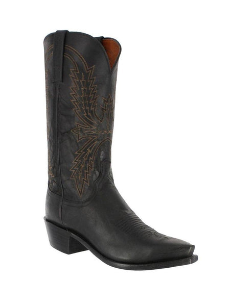 Lucchese N1560.54 Mens Crayton Mad Dog Goat Boots Black Burnished side / front view. If you need any assistance with this item or the purchase of this item please call us at five six one seven four eight eight eight zero one Monday through Saturday 10:00a.m EST to 8:00 p.m EST