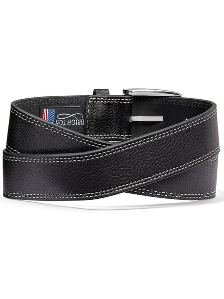 Brighton M21833 Mens San Remo Leather Belt Black back view. If you need any assistance with this item or the purchase of this item please call us at five six one seven four eight eight eight zero one Monday through Saturday 10:00a.m EST to 8:00 p.m EST